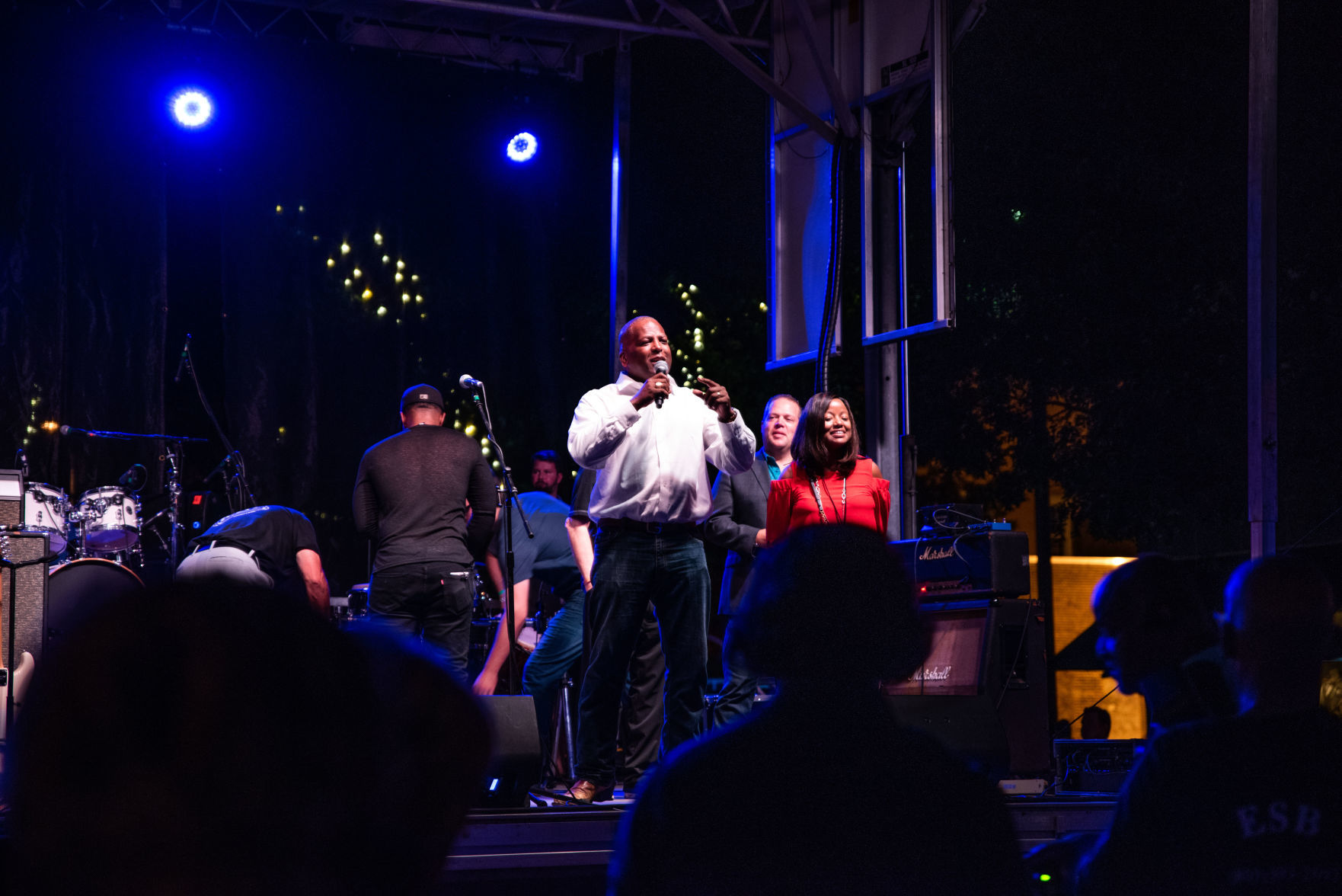 Major Benjamin onstage at Columbia Welcomes America’s Mayors Block Party